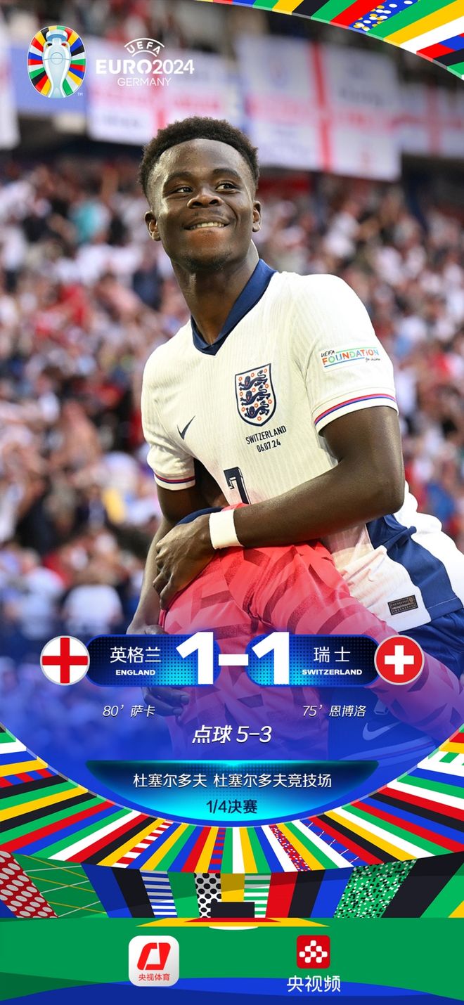 英格兰大胜瑞士,成功进入八强 英格兰大胜瑞士,成功进入八强